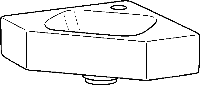 Keramag Eckhandwaschbecken iCon Schenkellänge:325mm