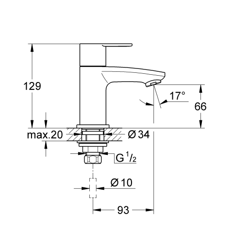 Grohe Standventil Eurostyle C 23039 SpeedClean Mousseur chrom