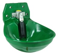 Suevia Tränkebecken Mod. 12 P-VA 3/4", Art.-Nr. 100.0129, aus Kunststoff, grün, Edelstahl-Rohrventil