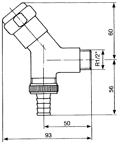 Grohe WAS-Anschlussv. Schrägsitzausf. 41010 Design-Gr. DN15 m. RV chrom