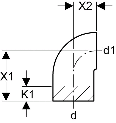 Geberit PE Anschlusswinkel 90°, DN 56/50