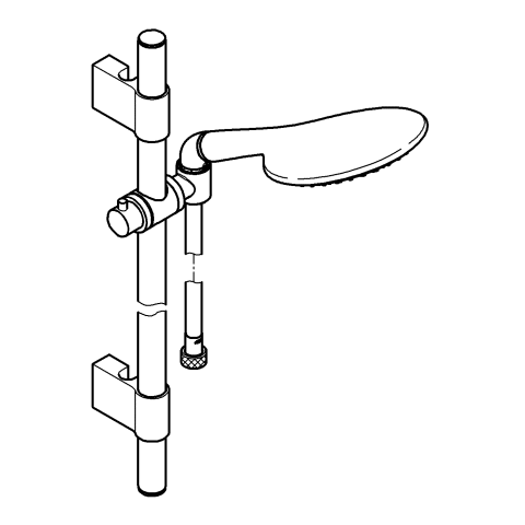 GROHE Brausegrt. Rainshower Solo 27273 EasyFix 900mm Wandhalter Metall