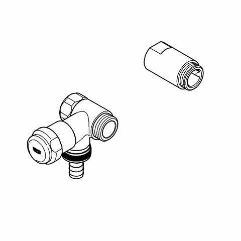 Grohe WAS-Ventil batterie 41040 Design-Gr. DN20 Anschluss links für 1/2" chrom
