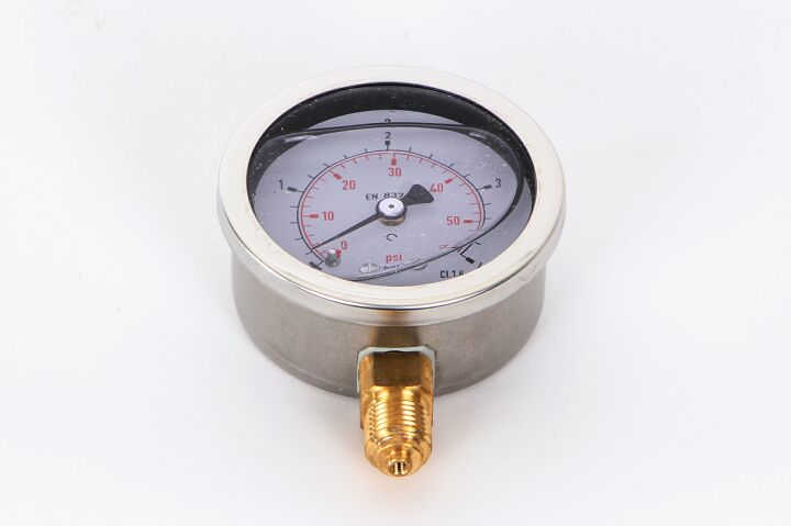 Rohrfeder-Glyzerin-Manometer 63mm, DN08 (1/4"), Abg. unten (radial), Geh. Edelst., Kl. 1.6,