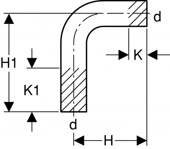 Geberit Mapress Edelstahl Passbogen 90° (Cr-Ni-Mo-Stahl)