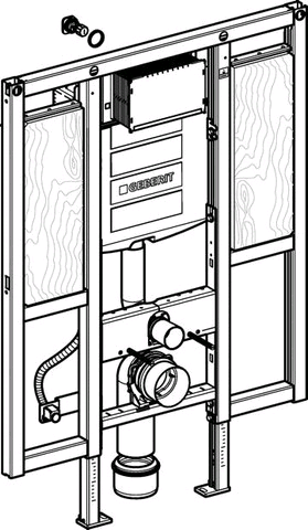 Geberit Duofix Wand-WC 112 cm mit UP-Spülkasten UP320, für Stütz- und Haltegriffe BF