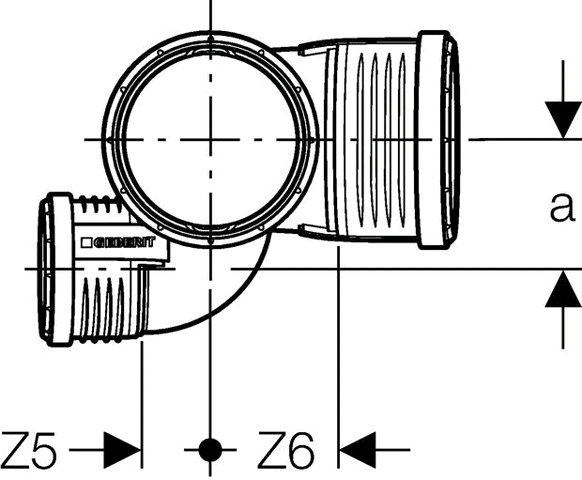 Geberit Silent-PP Schacht-Bogenabzweig 87,5° rechts, m. Muffen