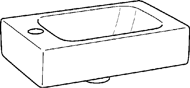 Keramag Handwaschbecken iCon, Hahnloch links 380x280mm