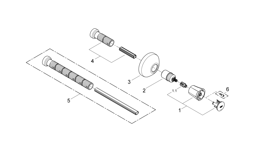 Grohe Unterputz-Ventil Oberbau Costa 19809 Mark. rot Einbautiefe 20-80 mm chrom