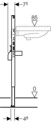 Geberit Duofix Waschtisch 98/82 cm, für Einlocharmatur