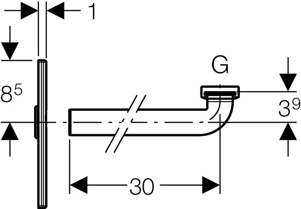 Geberit Fertigbauset für WT-Element mit UP-Geruchsverschluss, Edelstahl