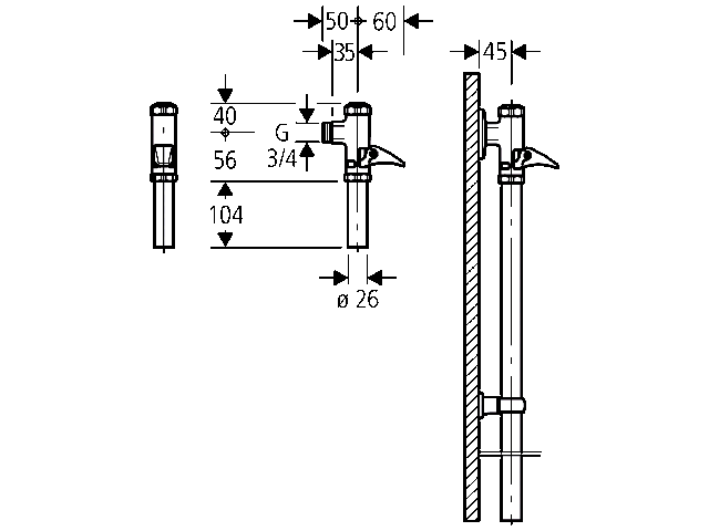 Grohe DAL-Automatic-Spüler 37139 DN 20 für WC Aufputz aus Messing chrom