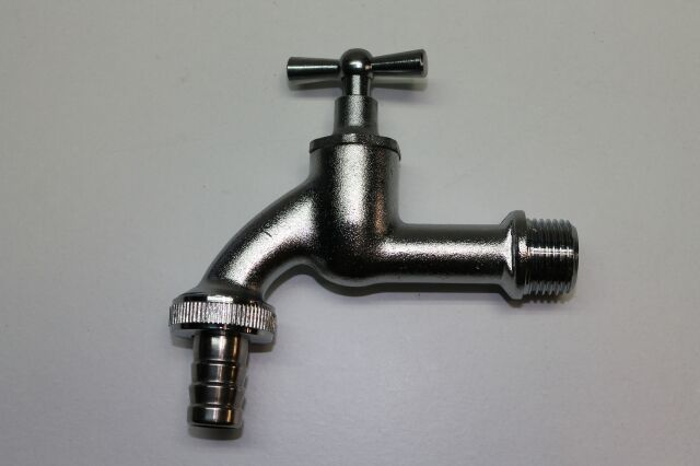 Zapfhahn mattverchr. DN15 (1/2") m.V.