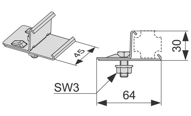 TECEprofil Multiklemme zum Befestigen von Fremdmaterialien