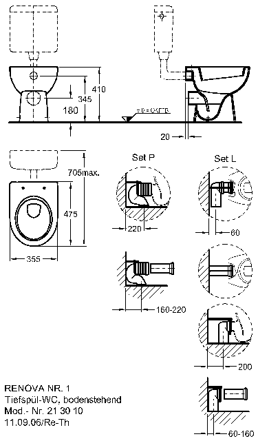 Keramag Tiefspül-WC Renova Nr.1 213010, 4,5/6 l