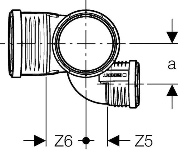 Geberit Silent-PP Schacht-Bogenabzweig 87,5° links, mit Muffen