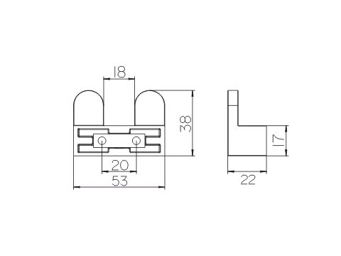 Keuco Handtuchhaken Edition 300 30015, doppelt,verchromt