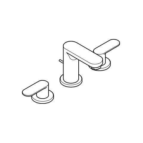 Grohe 3-Loch-Waschtisch-Batterie Eurosmart C 20187 m. Zugstangen-Ablaufgarnitur chrom