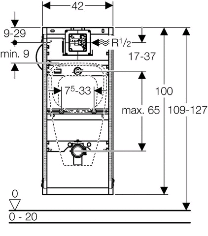 Geberit GIS Urinal Universal 114-132cm für Urinal-Steuerung ab 2009