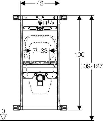 Geberit Kombifix Urinal für AP-Druckspüler