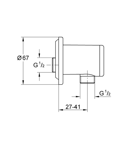 Grohe Wandanschlussbogen Relexa 28636 DN15 für IG-Kombinationen chrom