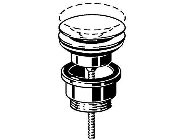 Viega Universal-Ventil Visign V1, 5439, 11/4 x 63mm, 492687, m. runder Klick-Haube, verchr.