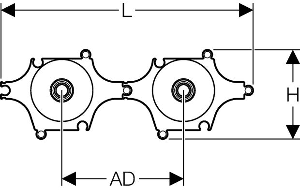 Geberit MeplaFix Armaturenanschluss universal für Trockenbau gerade (Rg)