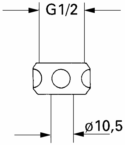Grohe Verschraubung 12901 1/2" Bohrung 10,5mm vernickelt chrom 2 Stück