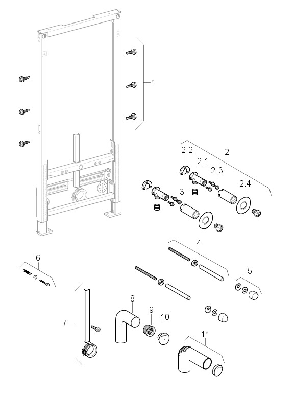 Geberit Duofix Wand-Bidet 82 cm, für Einlocharmatur