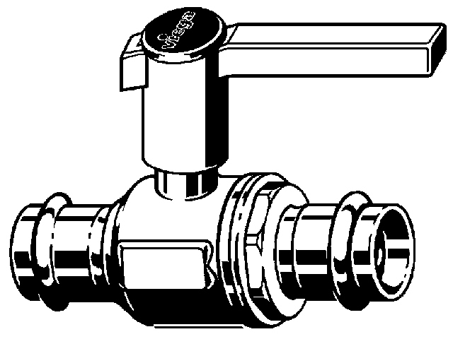 Viega Easytop Kugelhahn, Mod. 2370, aus Edelstahl, m. Pressanschluessen