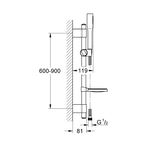 Grohe Brausegarnitur Euphoria Cosmopolitan 27368 900mm mit Seifenschale chrom