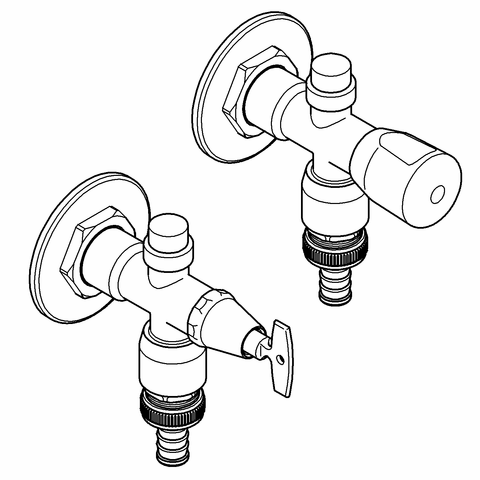 Grohe Außenwandventil Bausatz Eurotec 41206 DN15 mit Rohrbelüfter mattchrom