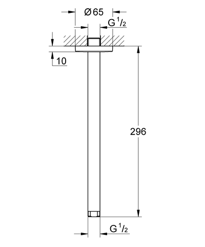 Grohe Deckenauslass Rainshower 28497 Länge 292mm chrom