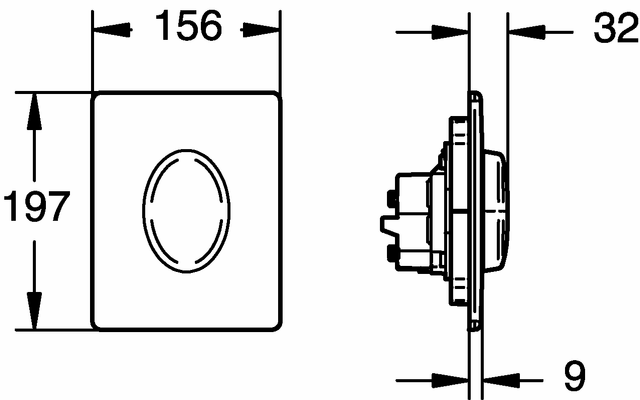 GROHE WC-Betätigung Skate Air 38564 1-Menge senkrecht