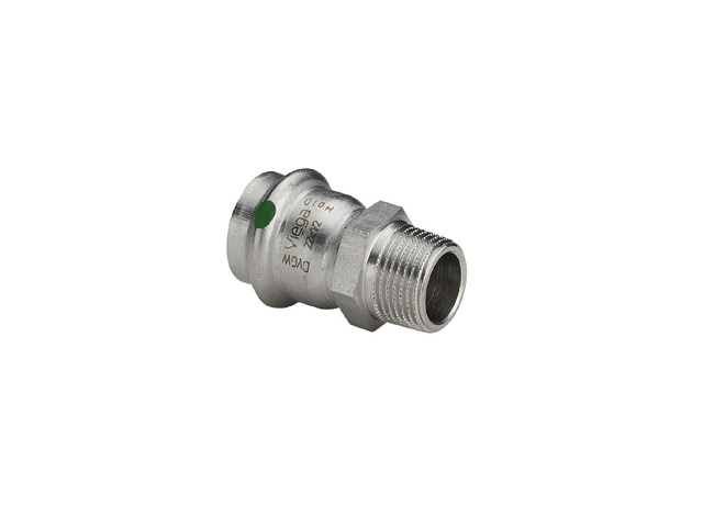 Viega Sanpress-Inox Übergangsstück, Mod. 2311, m. R-Gewinde (aG), aus nichtrost. Stahl