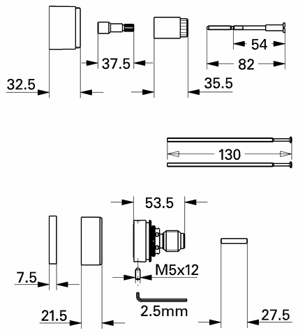 Grohe Verlängerungsset 47261 27,5mm DN15 chrom