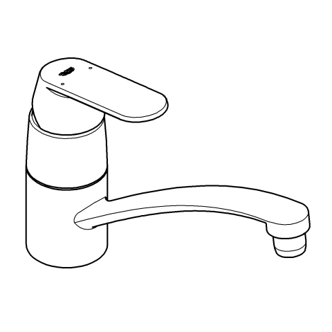 Grohe Einhand-Spültisch-Batterie Eurosmart C 31170 fl. Auslauf Vor-Fenster-Montage chrom