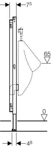 Geberit Duofix Urinal 112-130 cm, für AP-Druckspüler