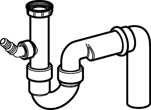 Geberit Spültisch-Ablauf G 11/2 x 50 mm weiß in PP Uni.-Abgangsbogen für ein Becken