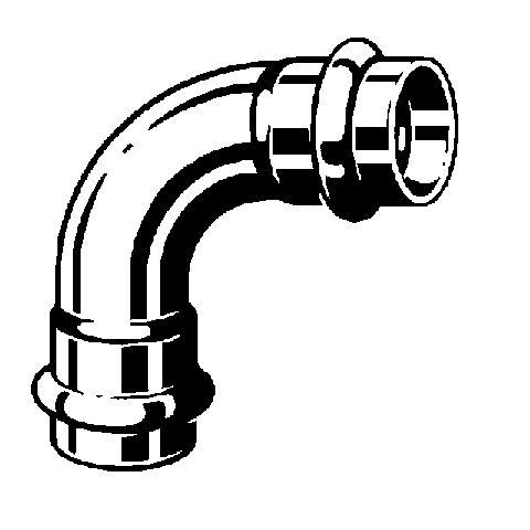 Viega Sanpress-Inox Bogen 90°, Mod. 2316, aus nichtrostendem Stahl