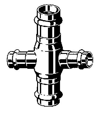 Viega Profipress Kreuzungs-T-Stück, Mod. 2244, aus Rotguss, f. Wasser