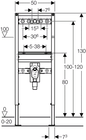 Geberit Duofix Waschtisch 130 cm, mit UP-Geruchsverschluss