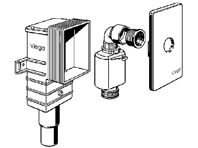 Viega UP-Geruchverschluss 5633.3, 11/4 x 50 / 40, 553777, Abg. waagerecht, Kunstst./verchr.