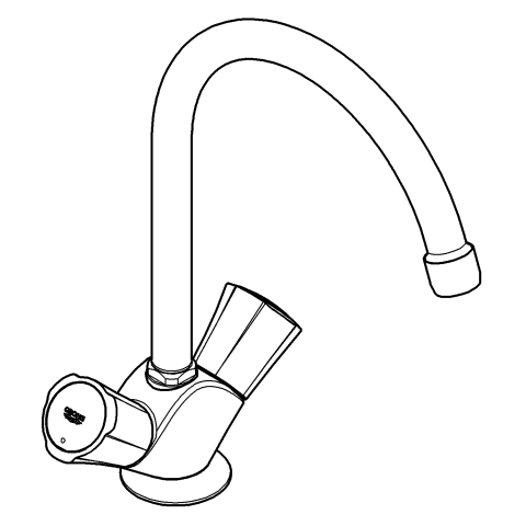 Grohe Zweigriff-Spültisch-Batterie Costa 31831 DN15 flexible Anschlussschläuche chrom