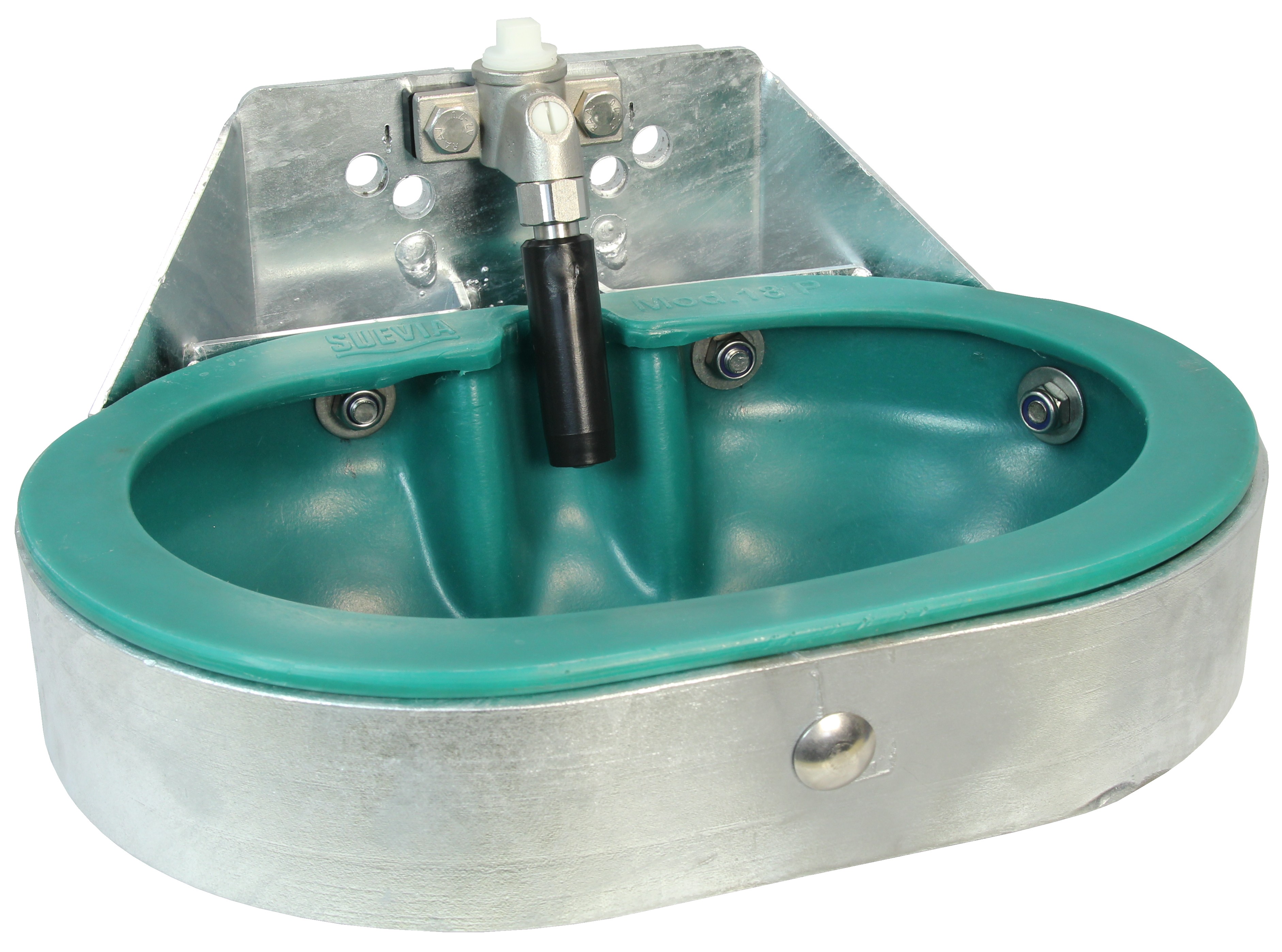 Suevia Tränkebecken Mod. 18 P-VA 3/4", Art.-Nr. 100.0189, aus Kunststoff, Edelstahl-Rohrventil