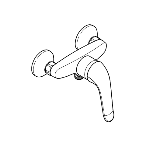 Grohe Einhand-Brausebatterie Euroeco Special 32780 Wandmontage S-Anschlüsse chrom