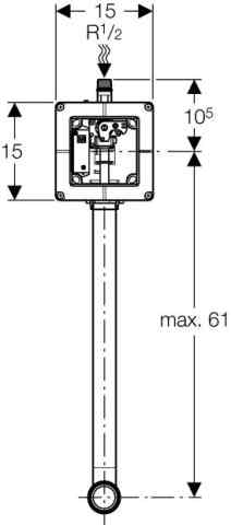 Geberit Urinal Rohbau-Set mit Spülrohr für Urinal-Steuerung ab 2009