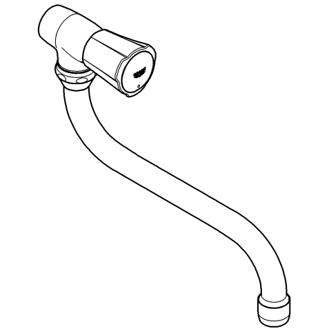 Grohe Auslaufventil Costa 30484 DN15 Wandmontage schwenkb. Rohrauslauf chrom
