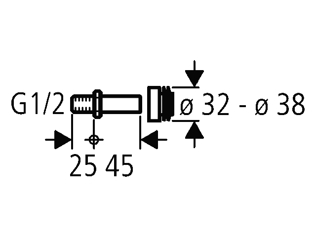 Grohe Urinal-Einlaufgarnitur 37044 DN15 zu Urinalbecken mit Eingang von hinten