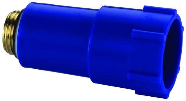 Baustopfen DN15 (1/2"), Messinggewinde, blau